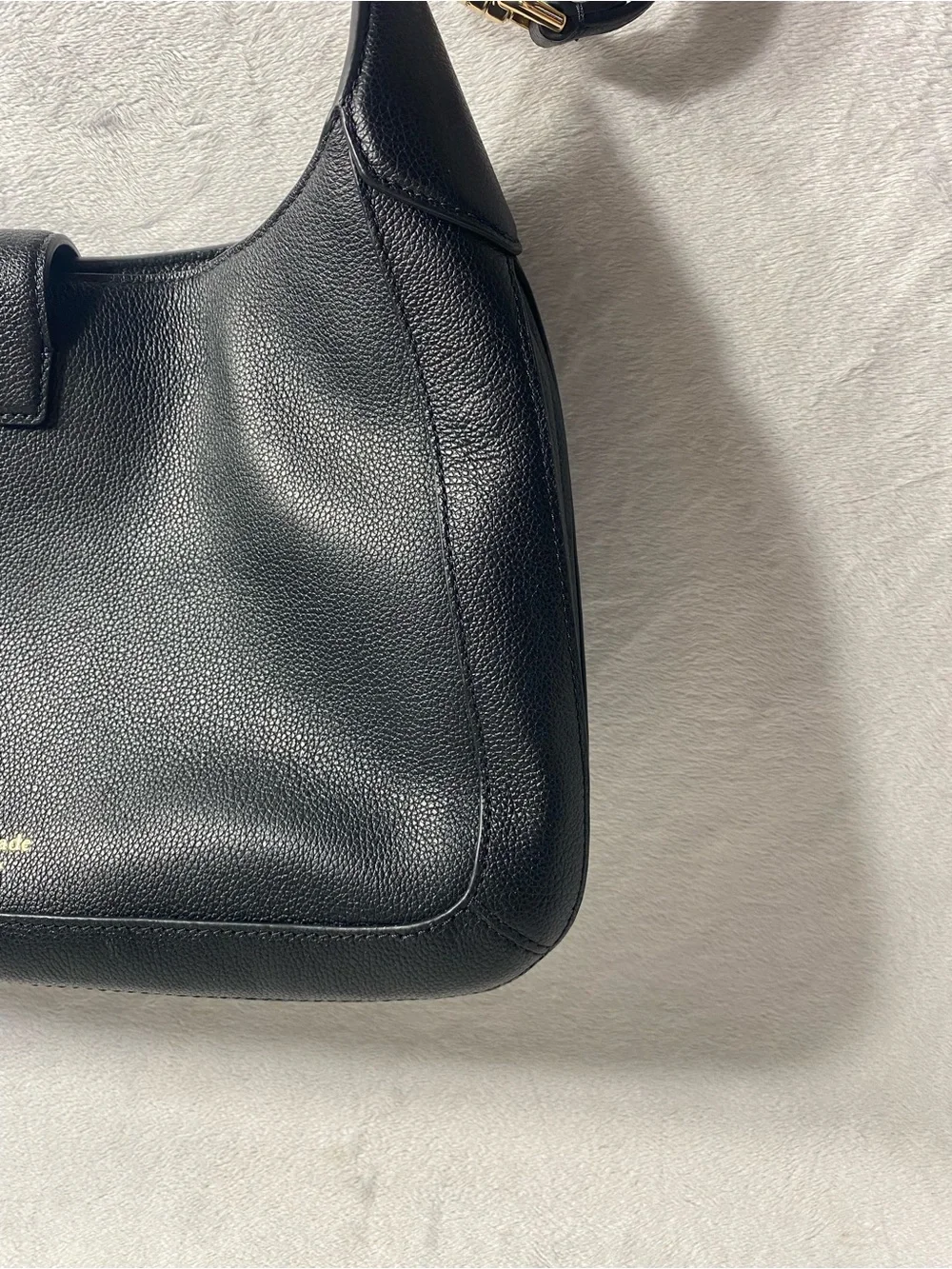 Kate Spade New York Deco Pebbled Leather Crossbody Small Tote Bag Black NWOT